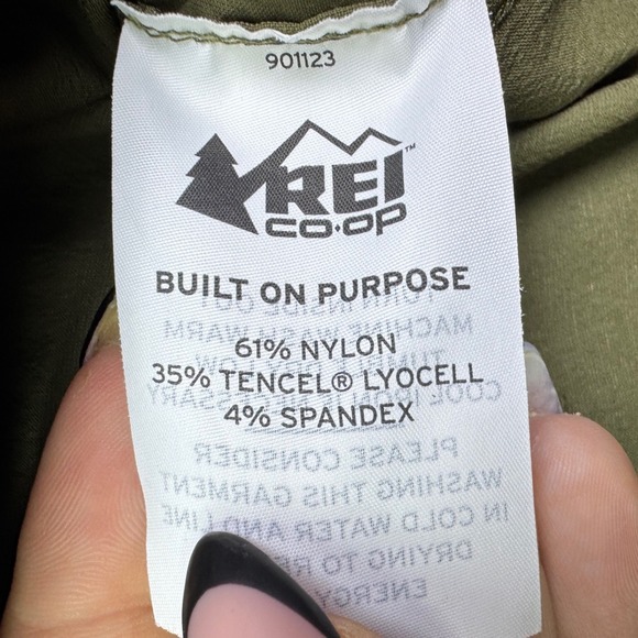 REI Co-op Mens XL Olive Green Diamond Western Print Long Sleeve Button Up Shirt - Picture 6 of 9